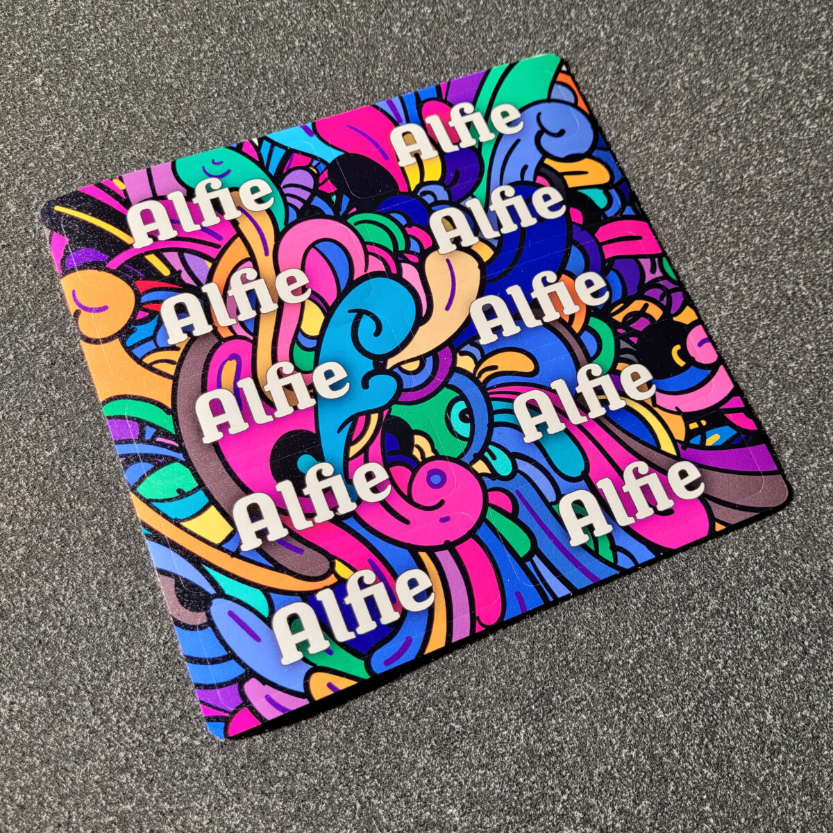 Kids 'lunchbox' stickers, printed on self adhesive vinyl, cut to sheets with the universal cutting tool