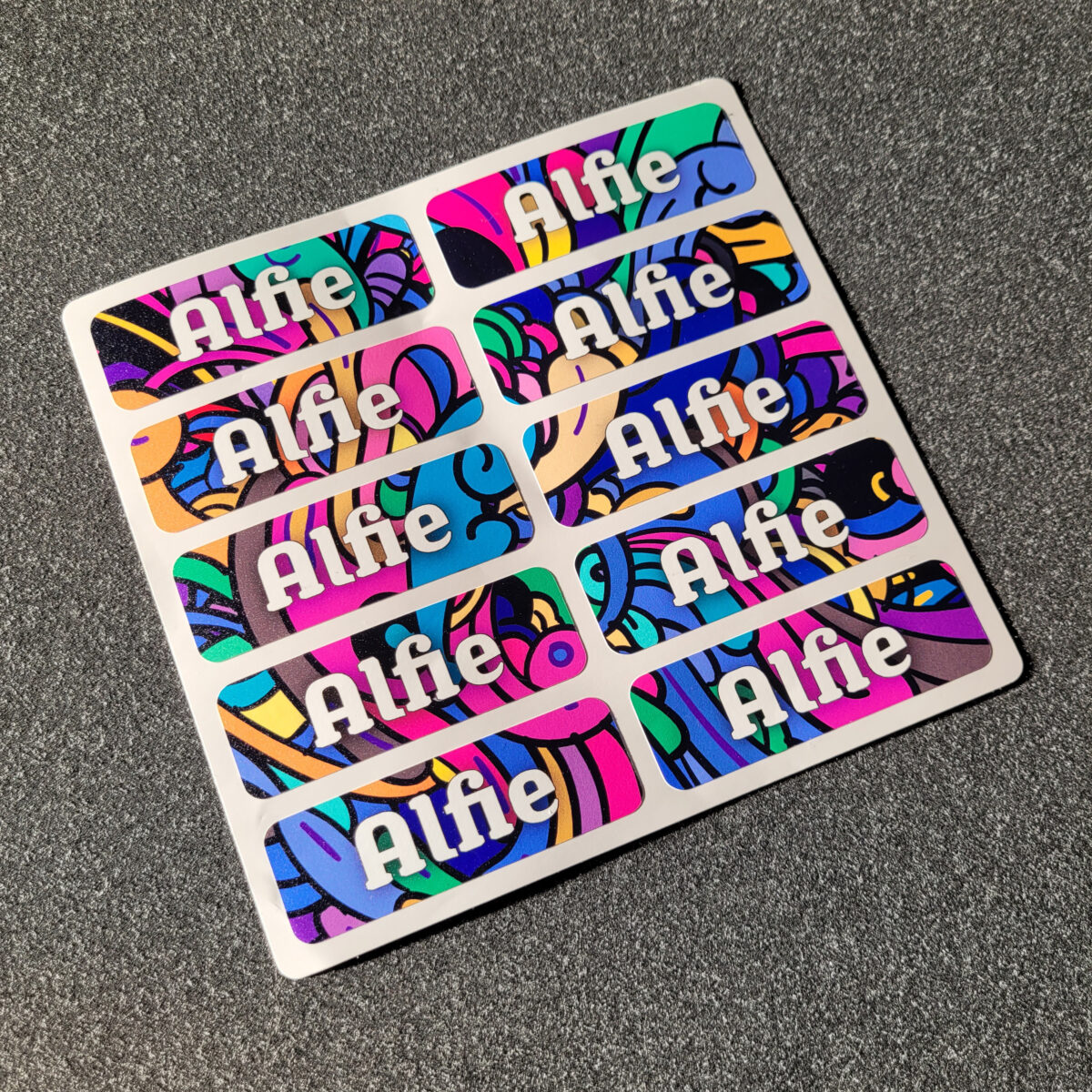 Kids 'lunchbox' stickers, printed on self adhesive vinyl