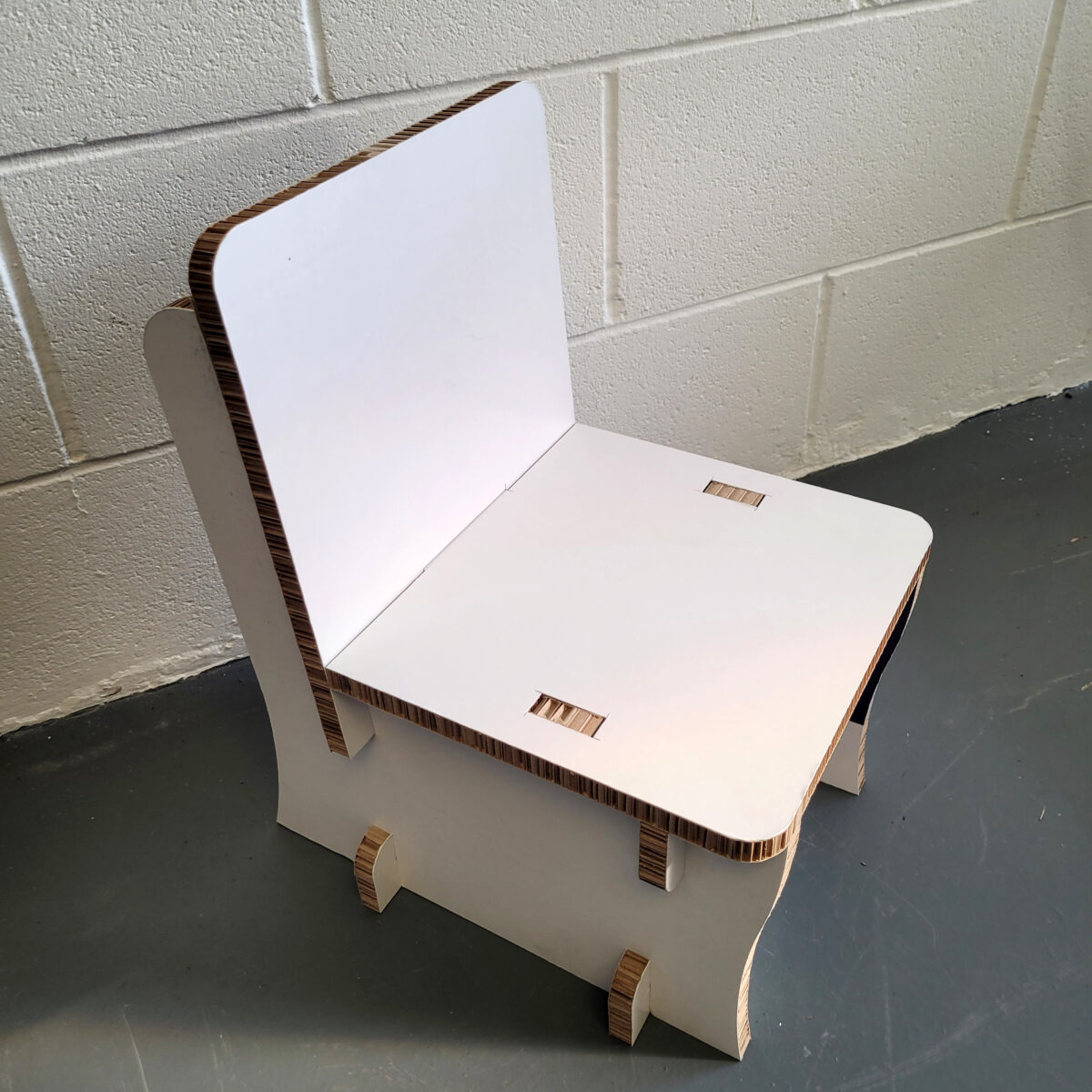 A childs chair made from 10mm Xanita board
