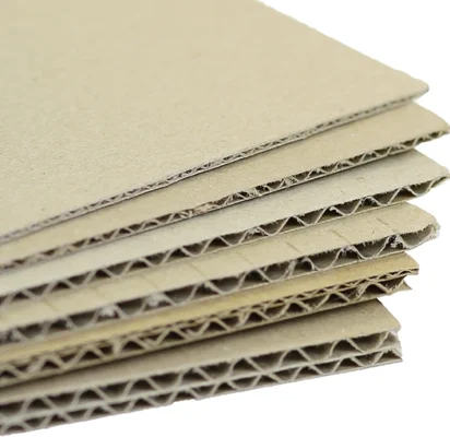 A selection of different types of cardboard sheets