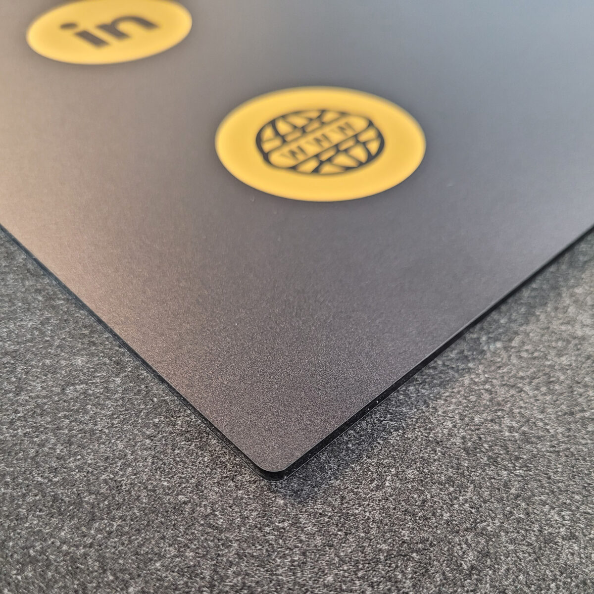 3mm ACM print close up, showing the quality of the routing tool